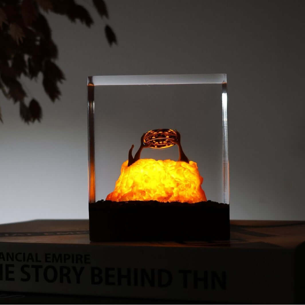 Lord of the Rings Resin Ring Lamp – Wooden Hobbit Night Light