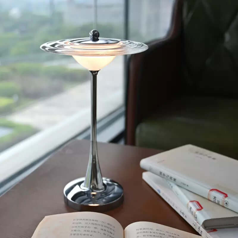 Modern UFO Touch Table Lamp – Rechargeable LED Desk & Bedside Light