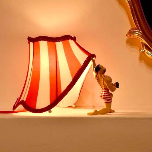 Circus Strongman Table Lamp – Retro Mid-Century Accent Lamp