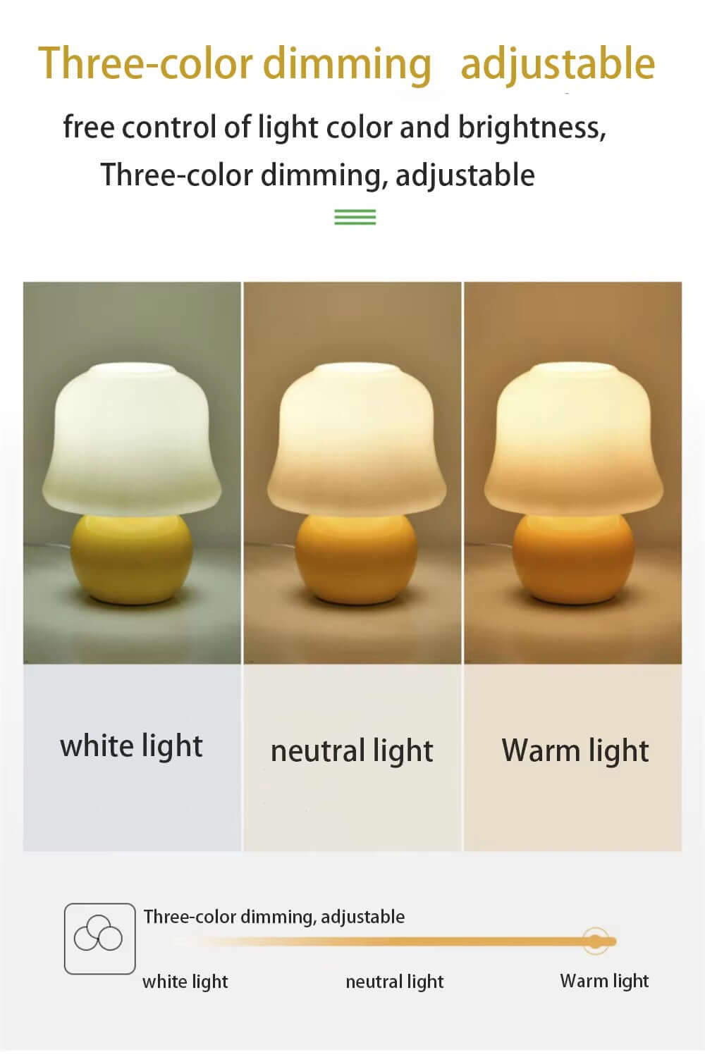 French Cream Mushroom Table Lamp – Retro Bedside Light