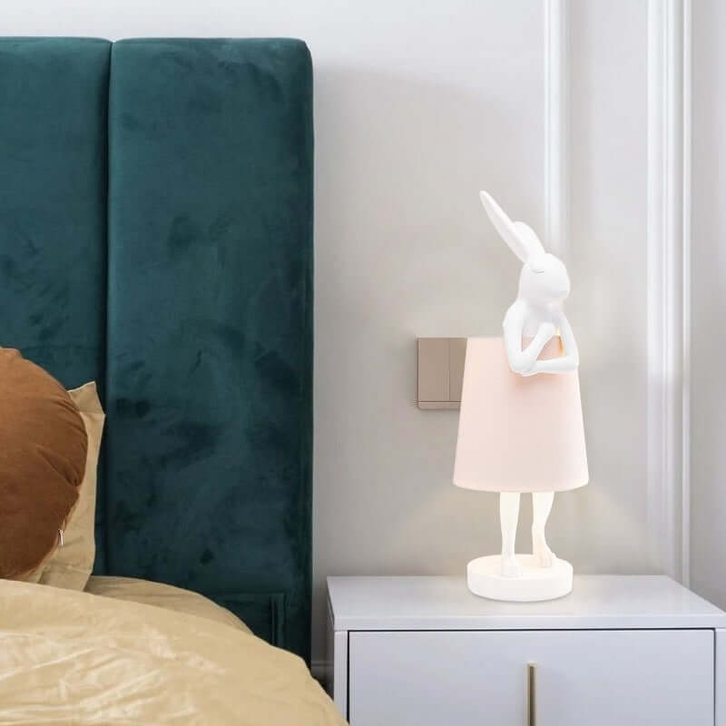 Nordic Apron Bunny Table Lamp – Designer Resin Bedside Lamp