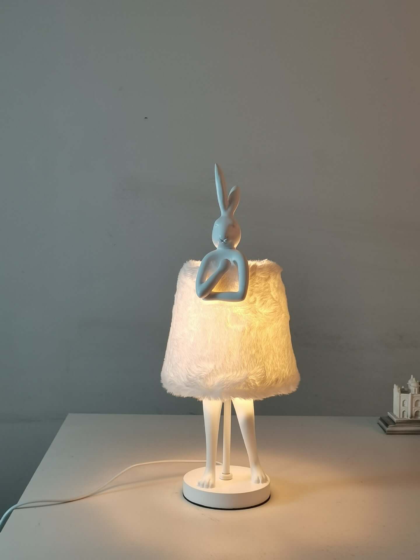 Nordic Apron Bunny Table Lamp – Designer Resin Bedside Lamp