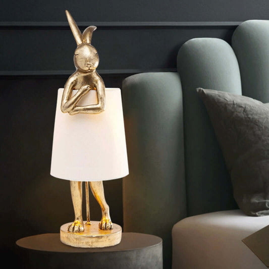 Nordic Apron Bunny Table Lamp – Designer Resin Bedside Lamp