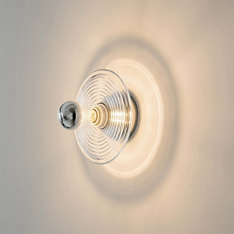 Vintage Ripple Glass Wall Lamp - Modern LED 20cm for Corridor