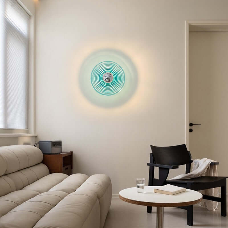 Vintage Ripple Glass Wall Lamp - Modern LED 20cm for Corridor