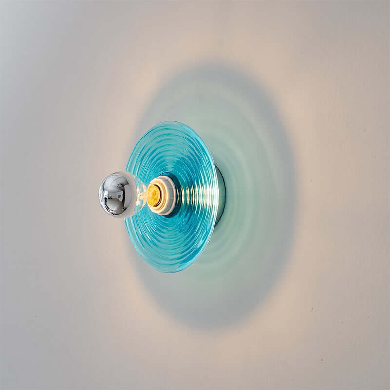 Vintage Ripple Glass Wall Lamp - Modern LED 20cm for Corridor