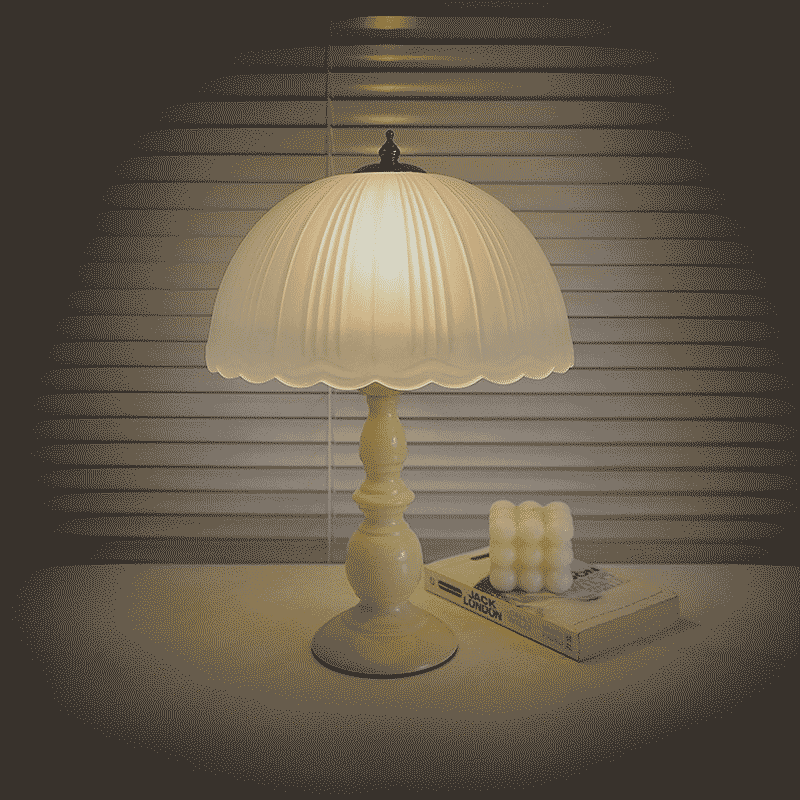Vintage European Glass Table Lamp – 3-Color Dimmable LED