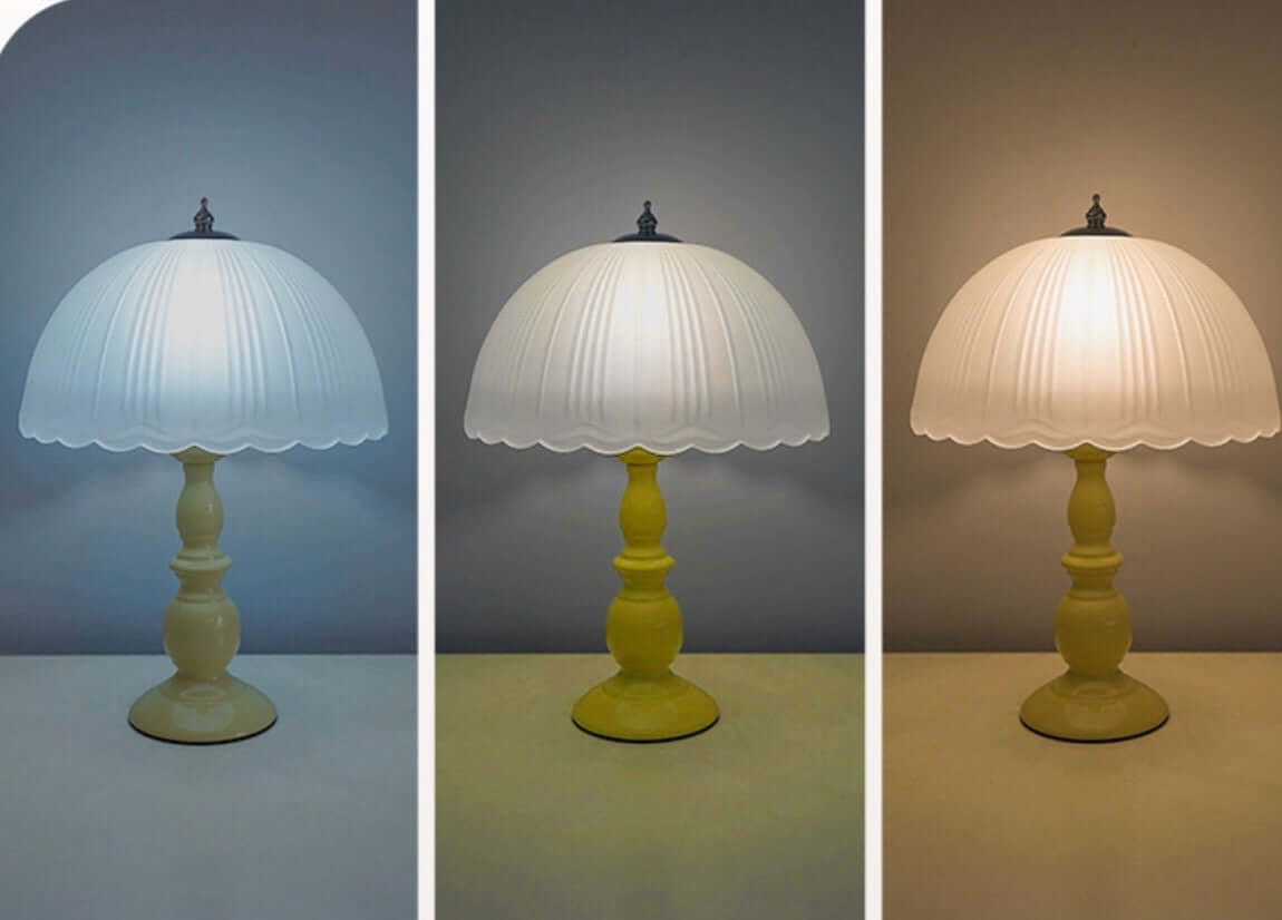 Vintage European Glass Table Lamp – 3-Color Dimmable LED