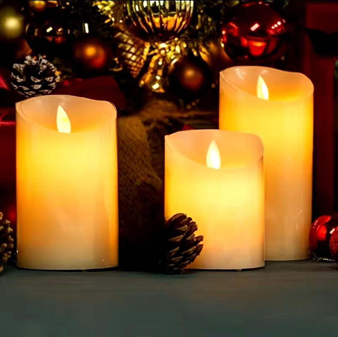 Candles with moving flame