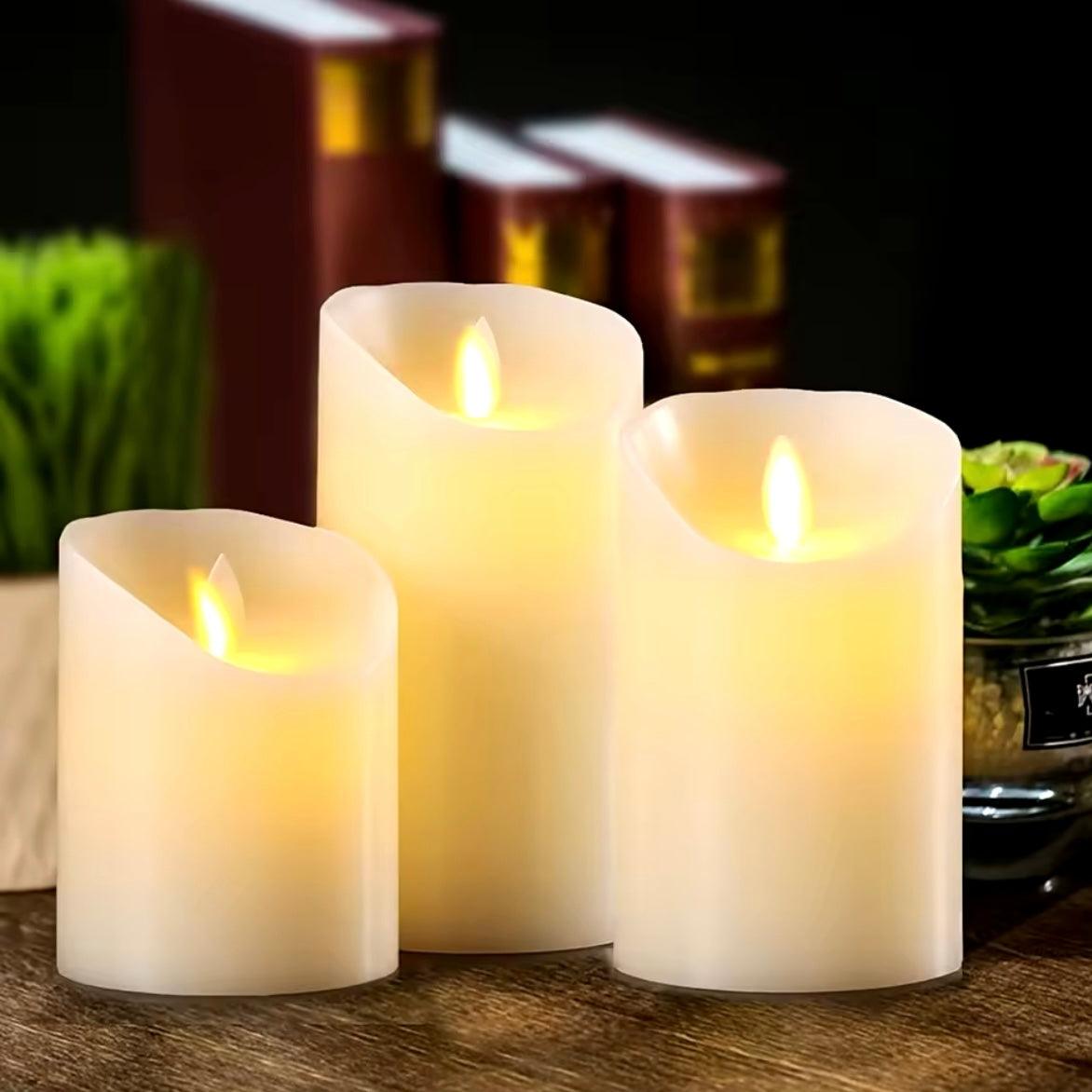 Candles with moving flame