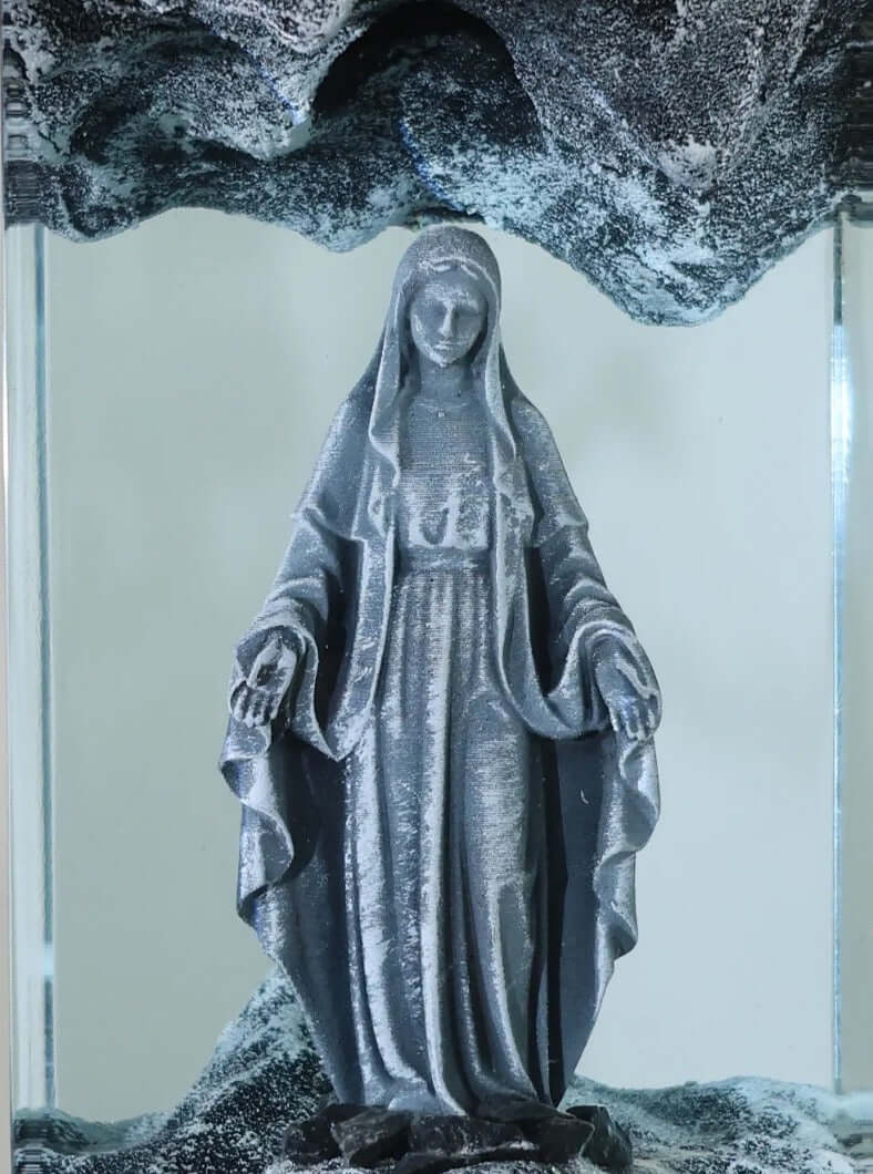 Holy Mary Resin Art Lamp – Wooden Night Light Home Blessing