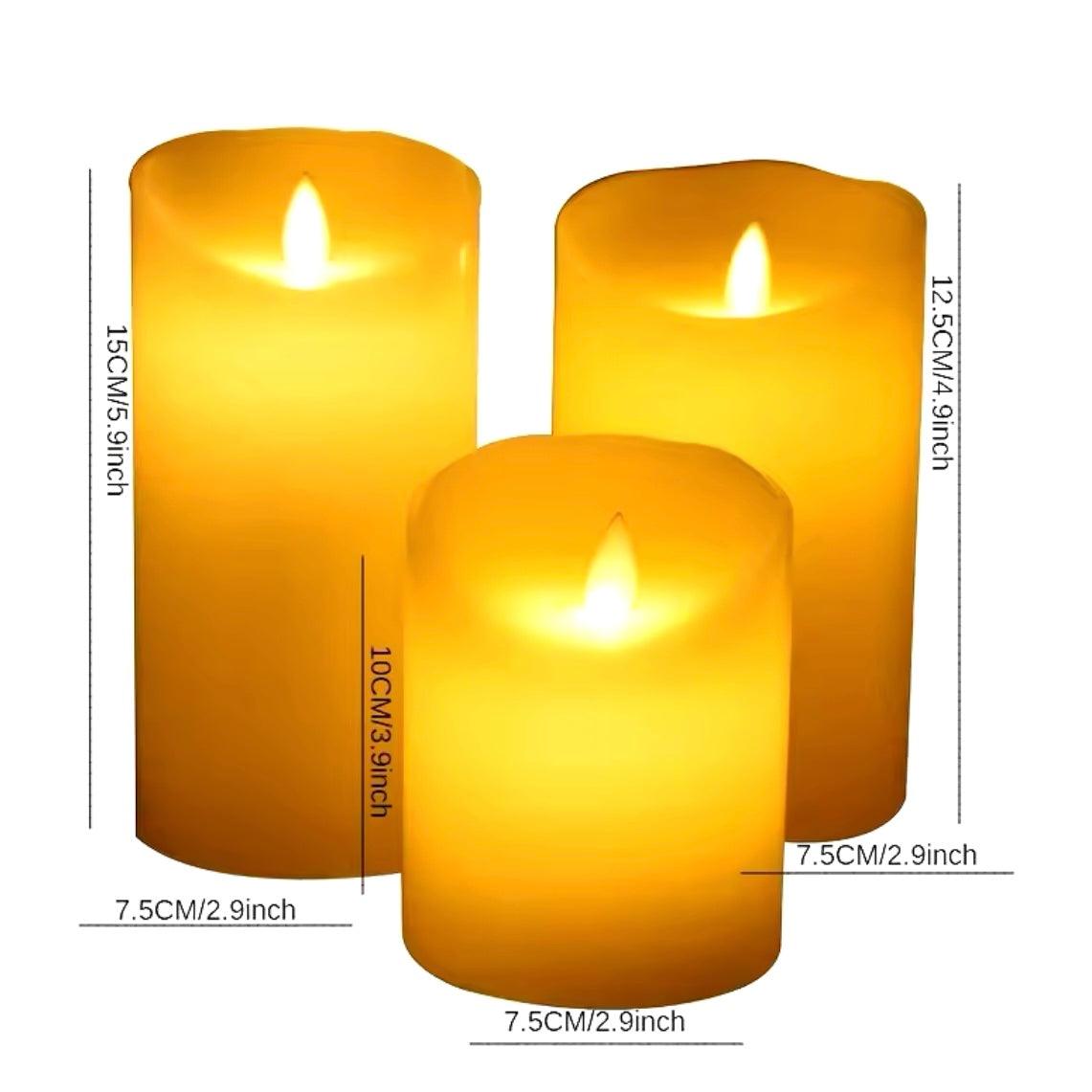 Candles with moving flame