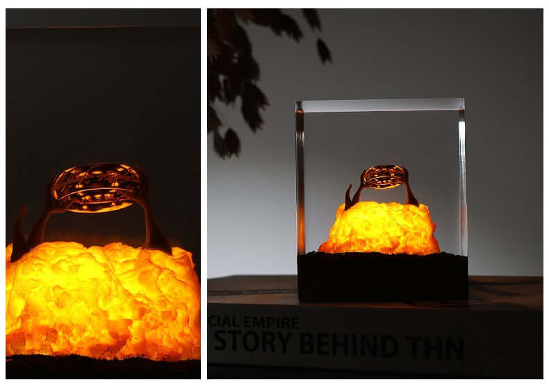 Lord of the Rings Resin Ring Lamp – Wooden Hobbit Night Light