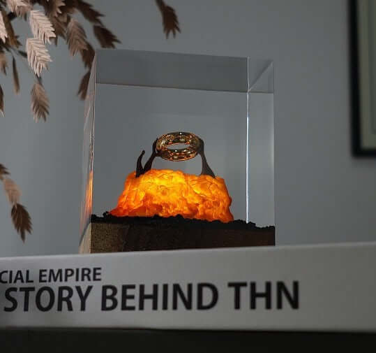 Lord of the Rings Resin Ring Lamp – Wooden Hobbit Night Light