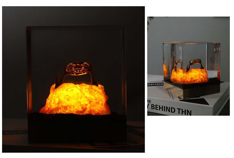 Lord of the Rings Resin Ring Lamp – Wooden Hobbit Night Light
