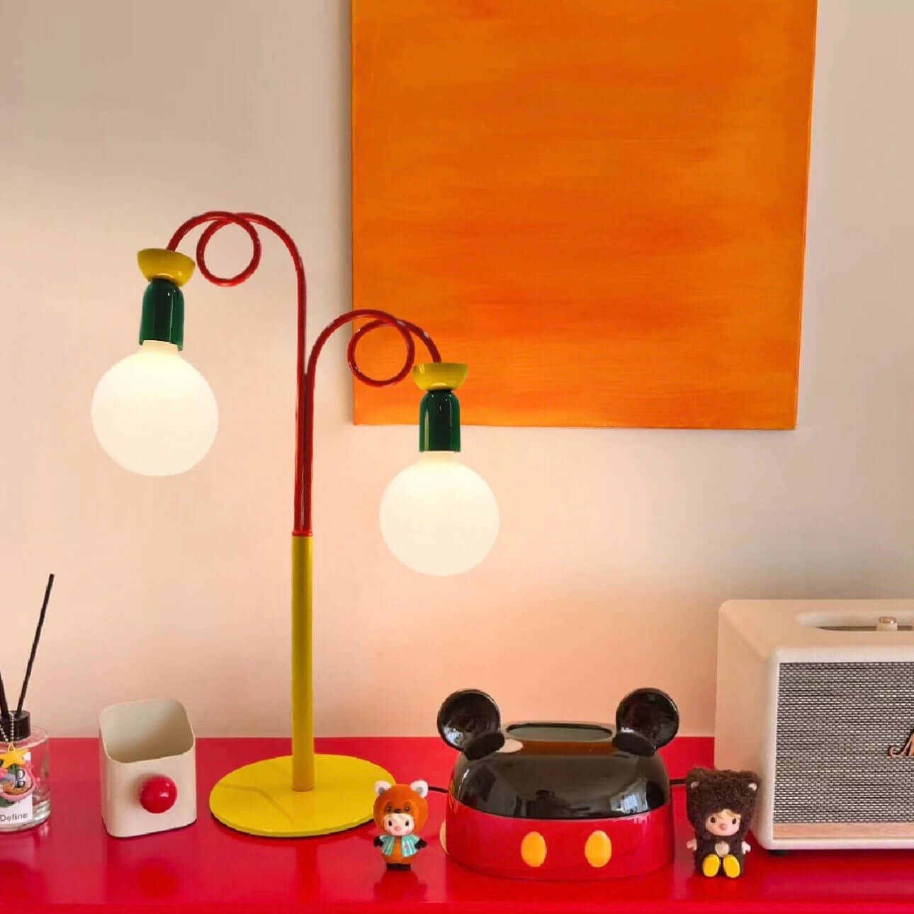 Memphis Macaron Table Lamp – Retro Colorful LED Desk & Bedside Light