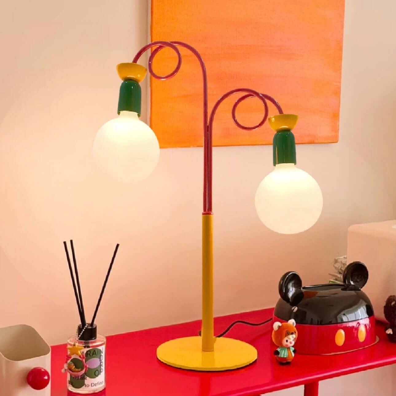 Memphis Macaron Table Lamp – Retro Colorful LED Desk & Bedside Light