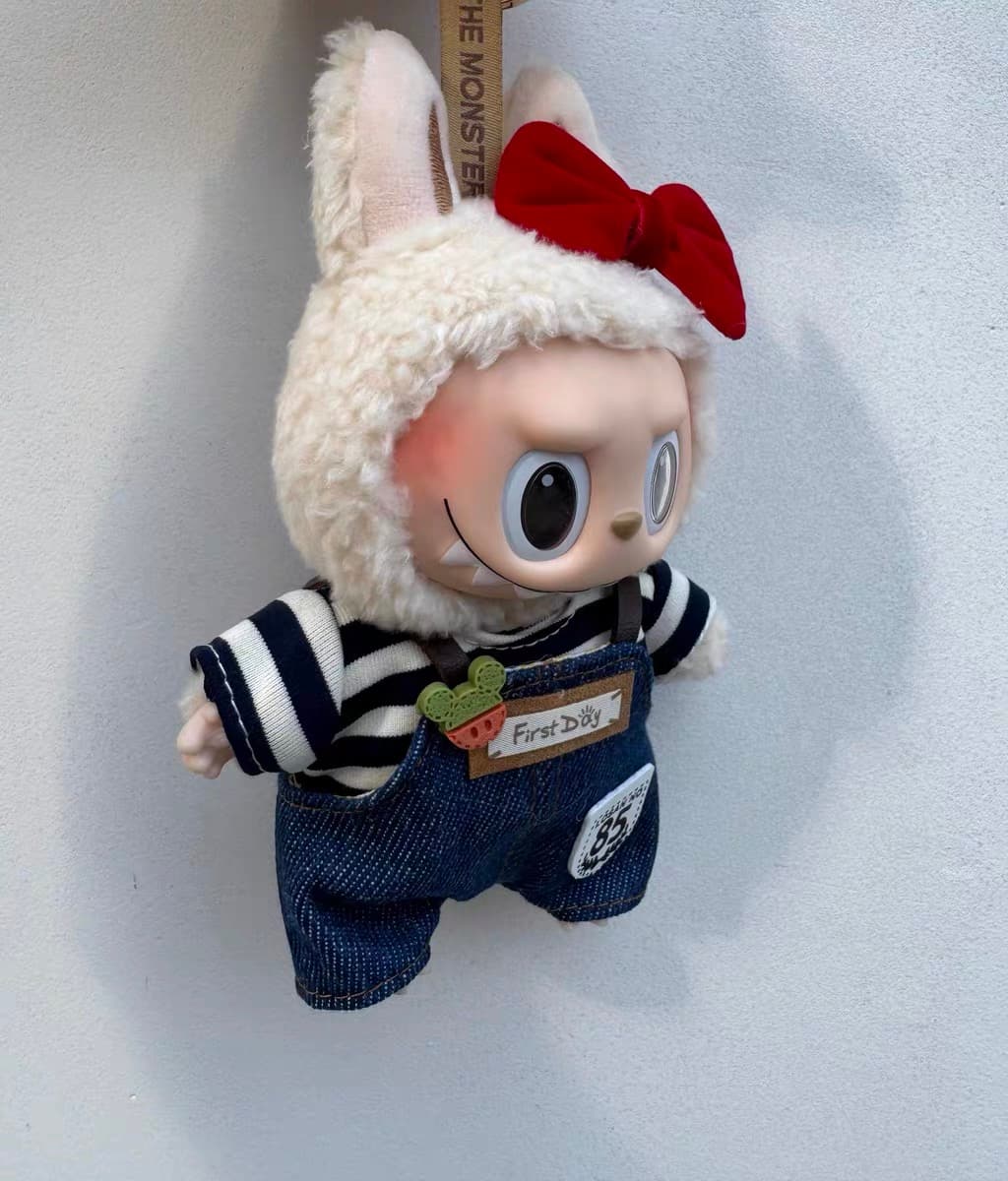 Red Bow Baby Outfit/clothes  for labubu 17cm Doll（No Doll Included）