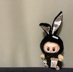Black Bunny Hat Outfit/clothes  for labubu 17cm Doll（No Doll Included）