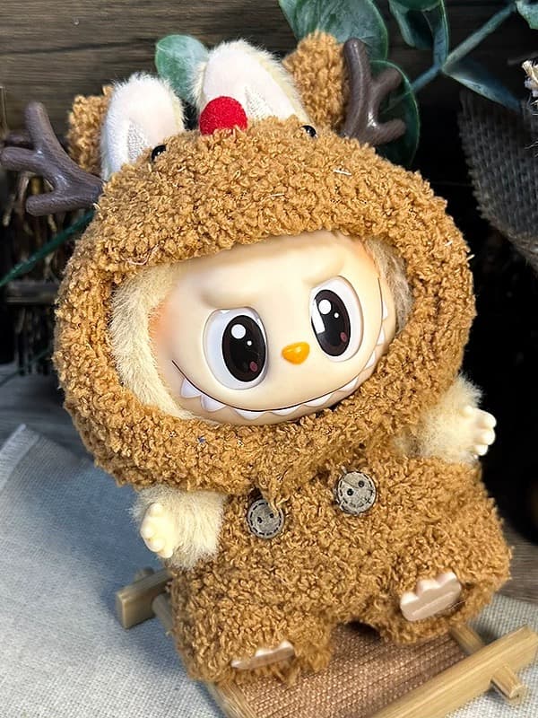 Rudolph the Red-Nosed Reindeer Outfit/clothes  for labubu 17cm Doll（No Doll Included）