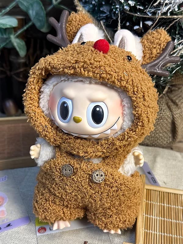 Rudolph the Red-Nosed Reindeer Outfit/clothes  for labubu 17cm Doll（No Doll Included）