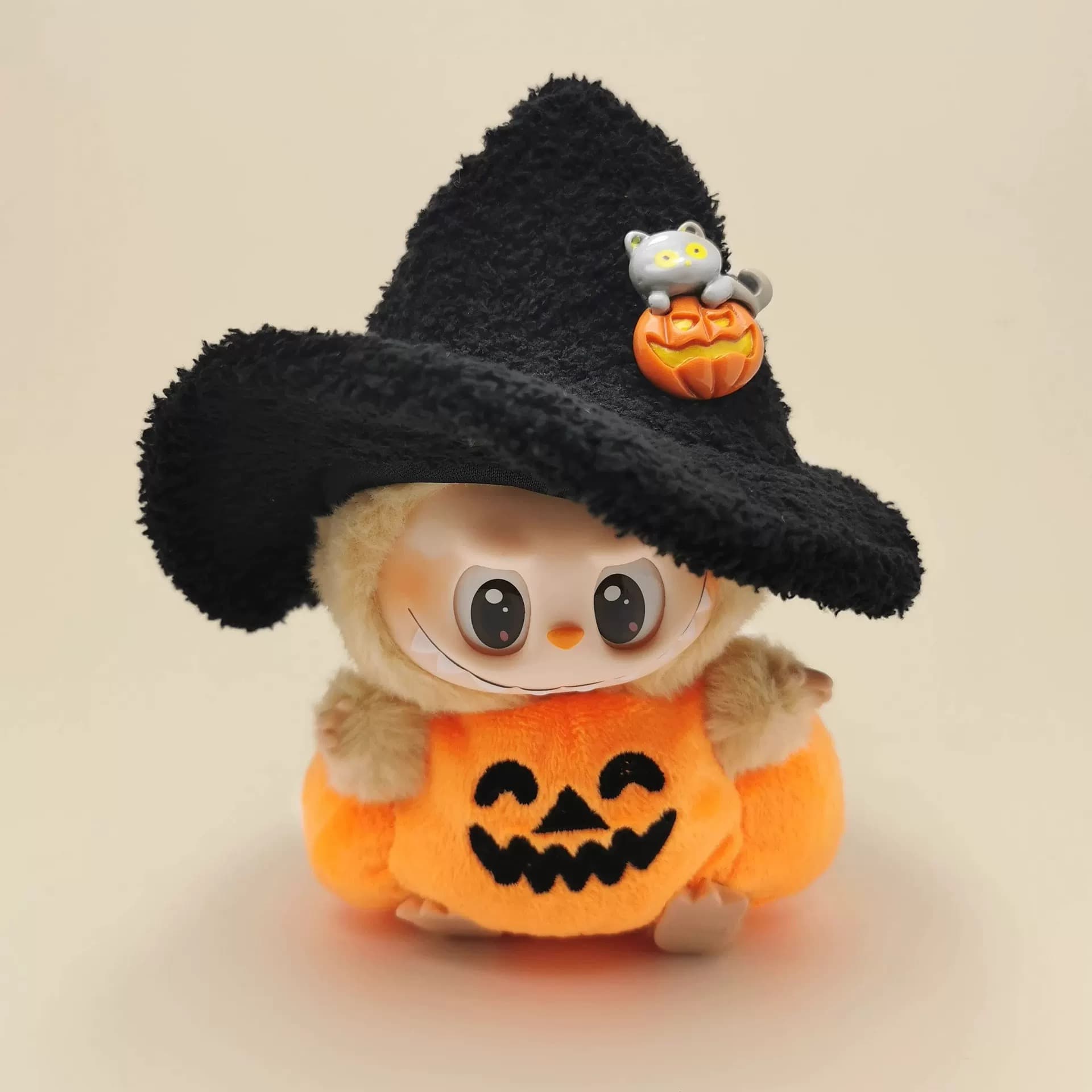 Wizard Hat Pumpkin Outfit/clothes  for labubu 17cm Doll（No Doll Included）