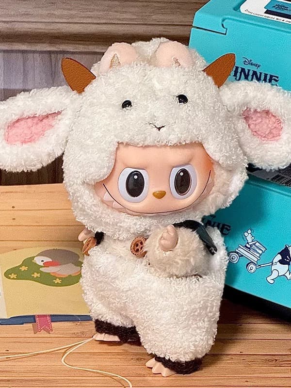 White sheep  Outfit/clothes  for labubu 17cm Doll（No Doll Included）