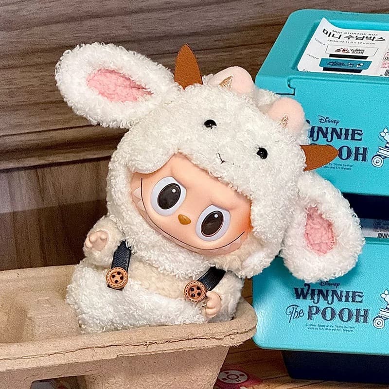 White sheep  Outfit/clothes  for labubu 17cm Doll（No Doll Included）