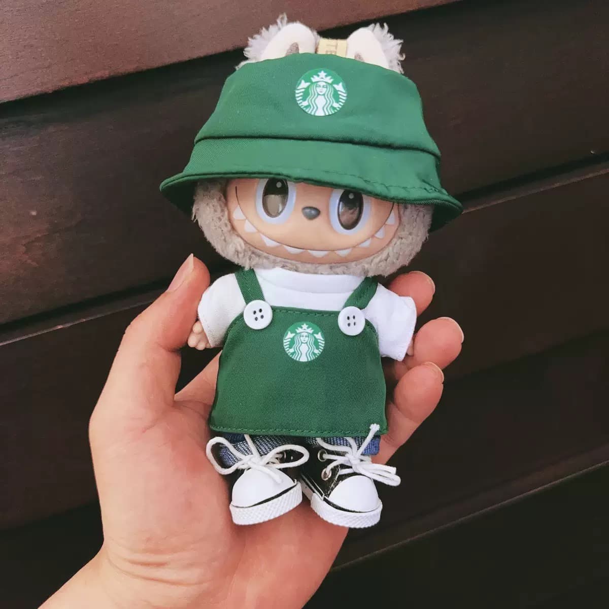 Starbucks Outfit/clothes  for labubu 17cm Doll（No Doll Included）