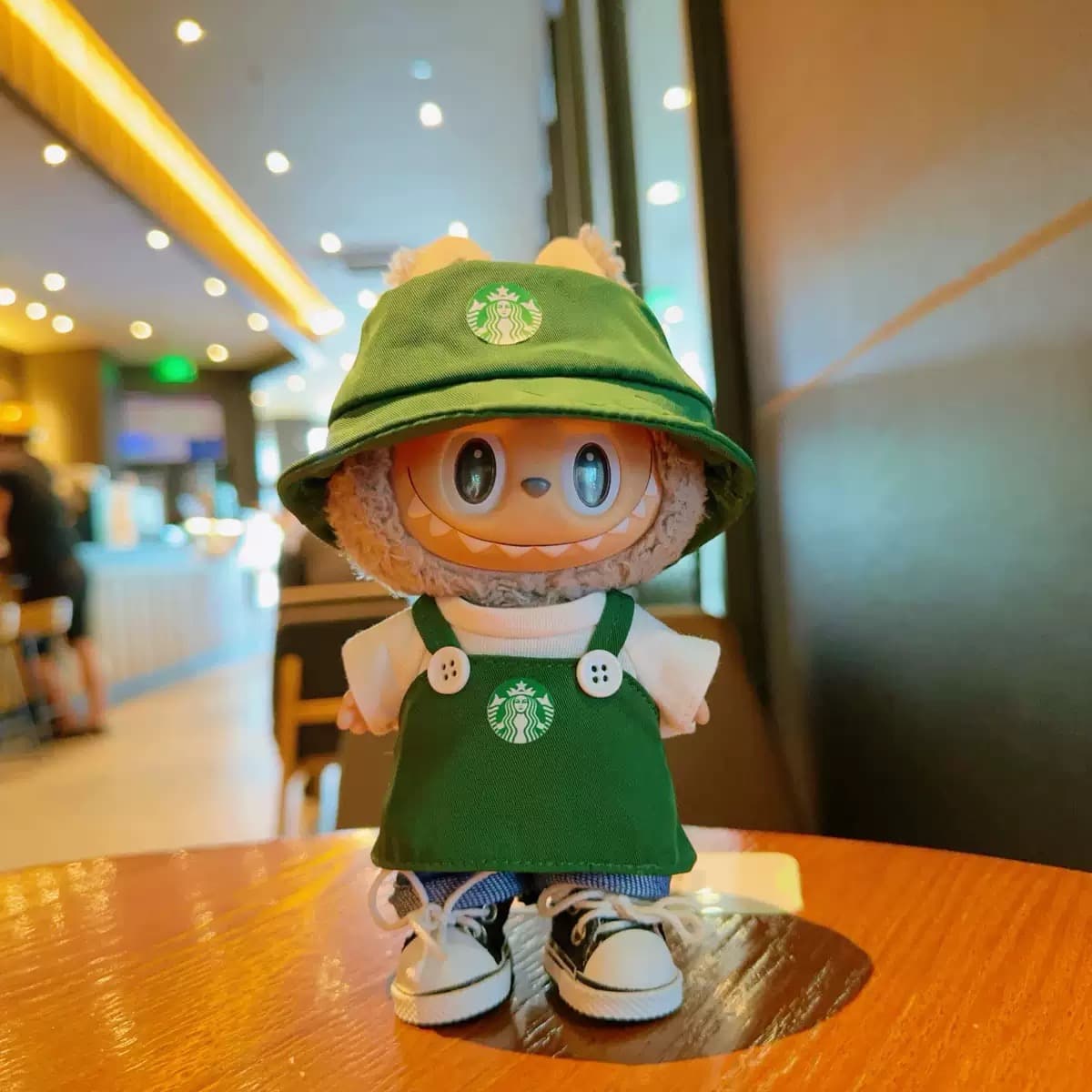 Starbucks Outfit/clothes  for labubu 17cm Doll（No Doll Included）