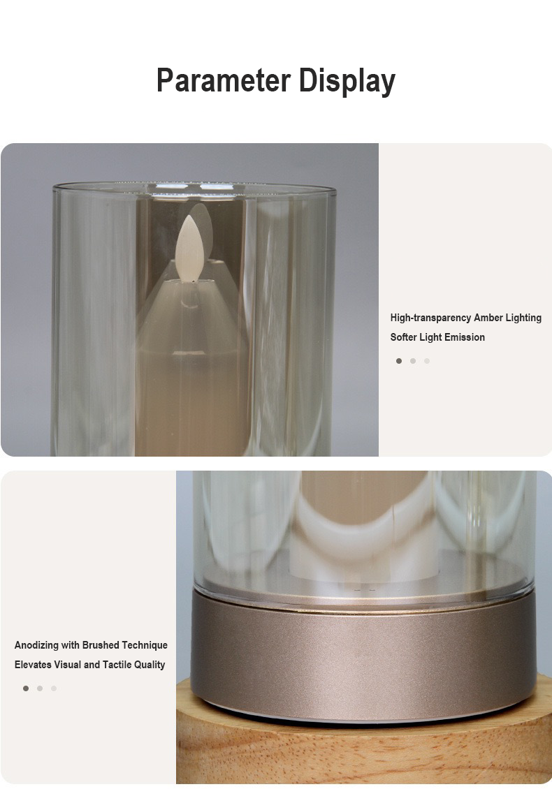 Candle-style table lamp with hand-swipe sensing