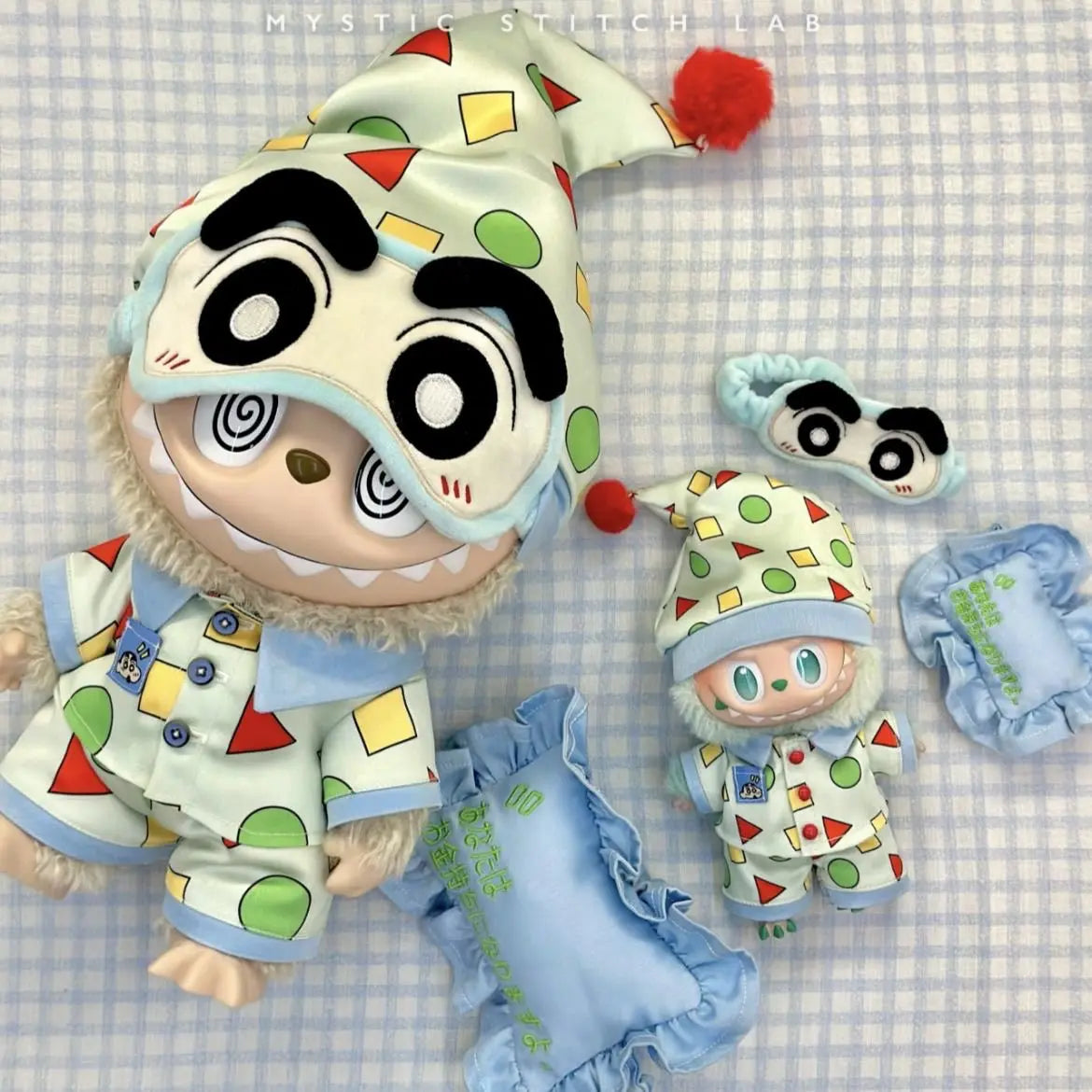 Shin-chan PajamasOutfit/clothes  for labubu 17cm Doll（No Doll Included）