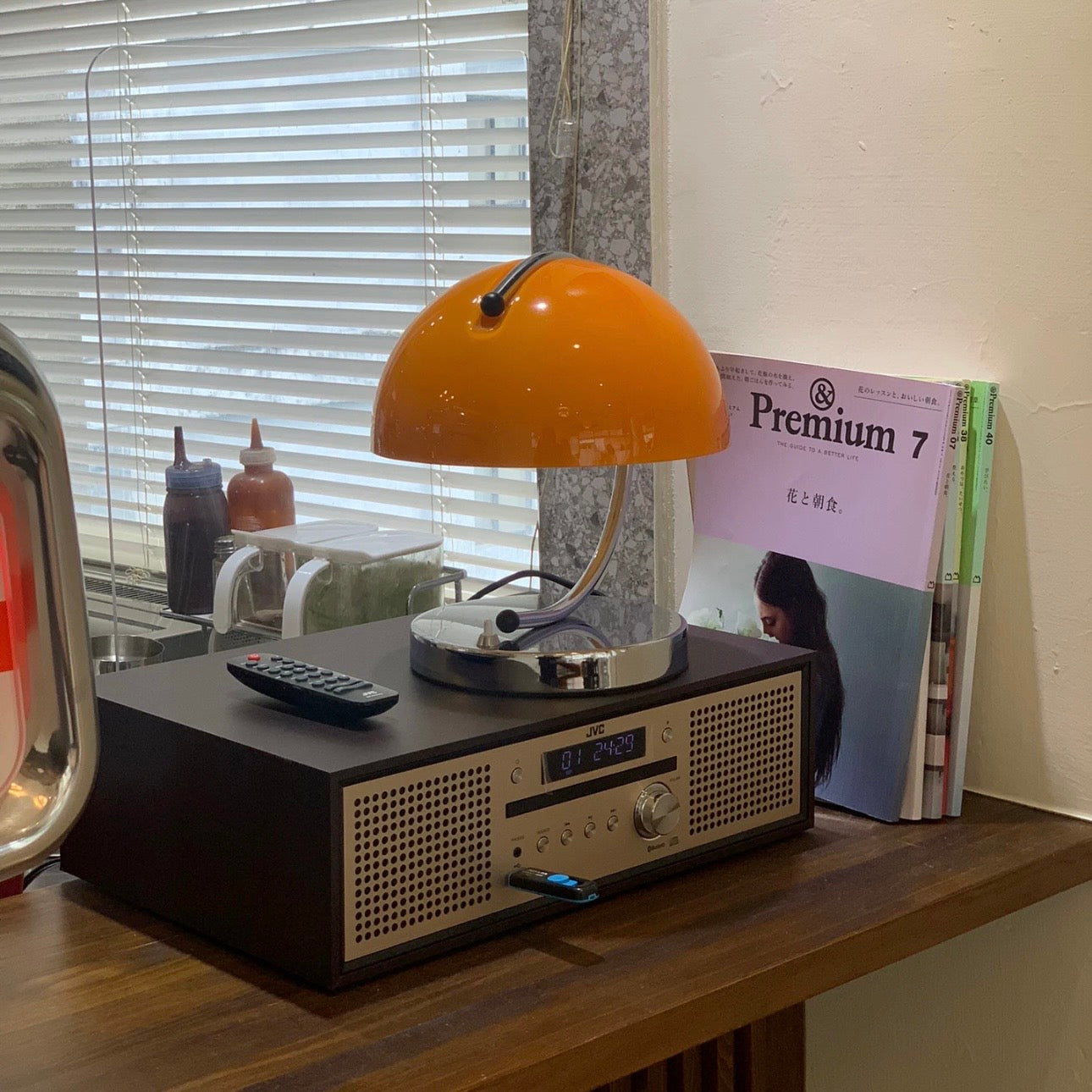 Vintage Bauhaus Pudding Table Lamp – Handmade Glass, Soft Glow