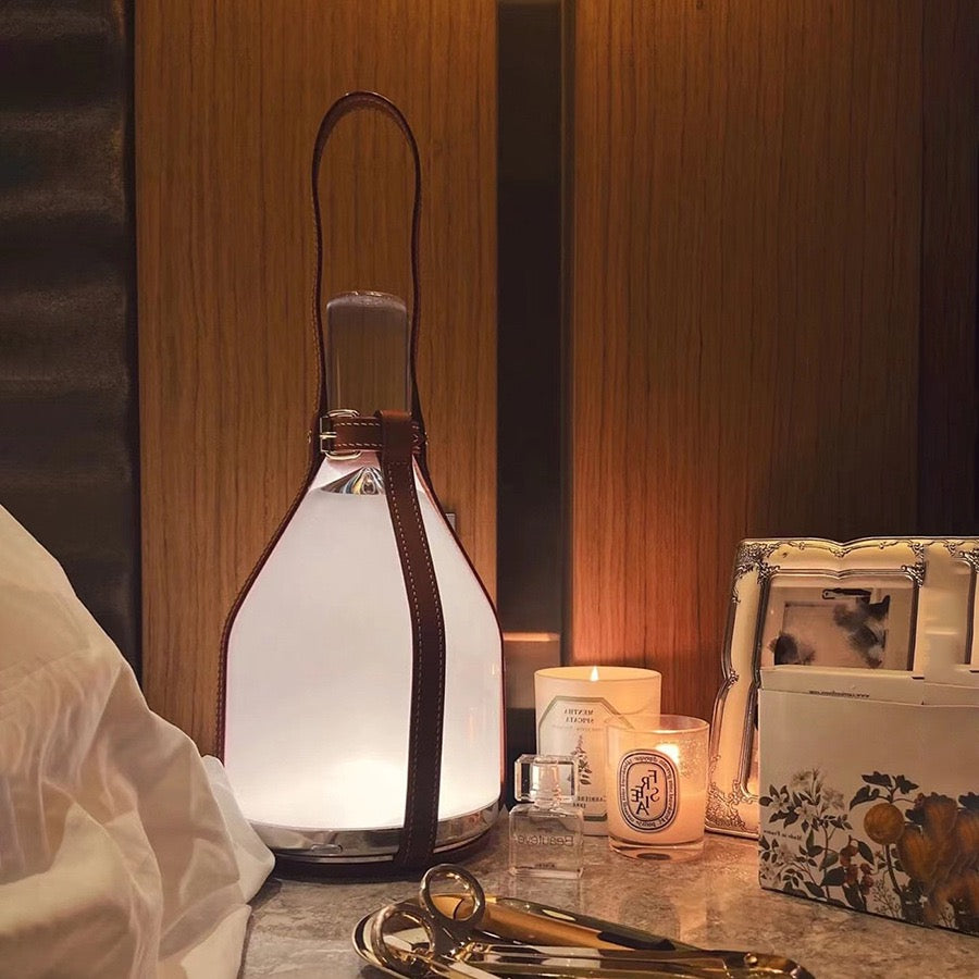 Milk bottle-shaped touch-controlled dimmable table lamp