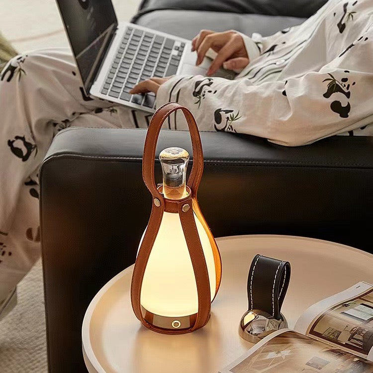 Milk bottle-shaped touch-controlled dimmable table lamp