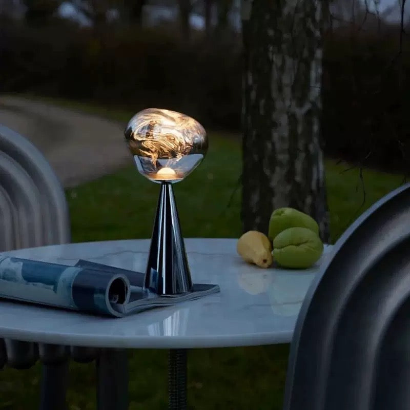 Portable rechargeable lava bedside lamp for bedroom