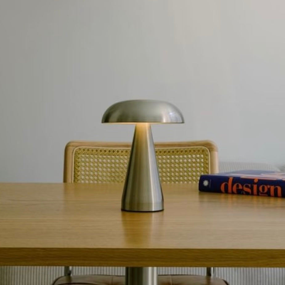 Metal Mushroom Table Lamp | Touch Control, Eye-Caring, Dimmable