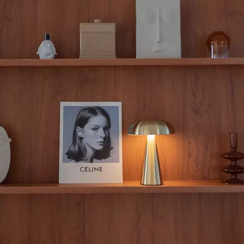 Metal Mushroom Table Lamp | Touch Control, Eye-Caring, Dimmable