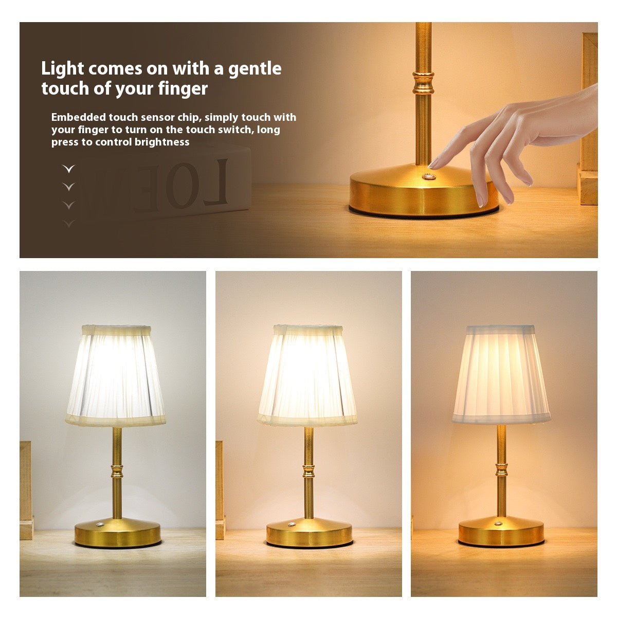 French pleated ambience table lamp