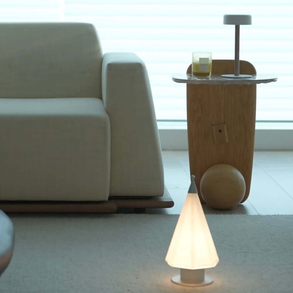 Handcrafted Cedar Lamp – Touch LED, Rechargeable, Fairy-Tale Glow