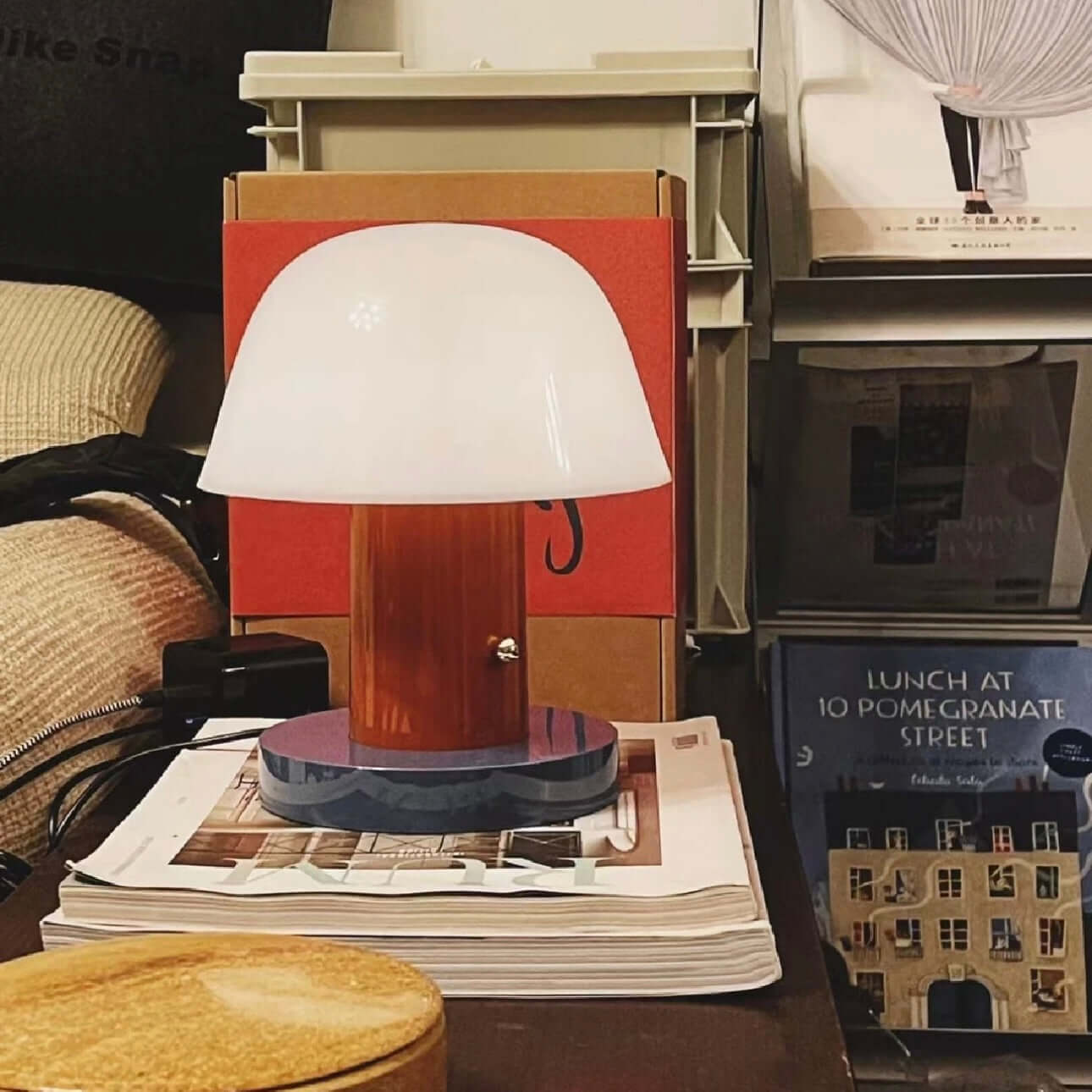 Wire-Free Mushroom Lamp – Touch Control, 3 Color Modes, Rechargeable