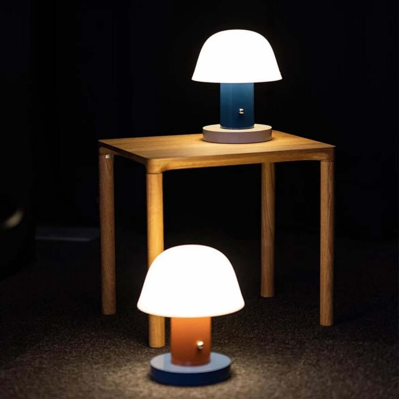 Wire-Free Mushroom Lamp – Touch Control, 3 Color Modes, Rechargeable