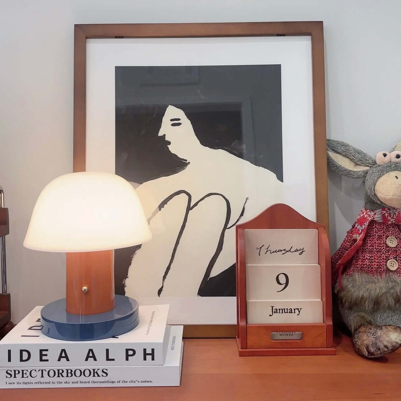 Wire-Free Mushroom Lamp – Touch Control, 3 Color Modes, Rechargeable