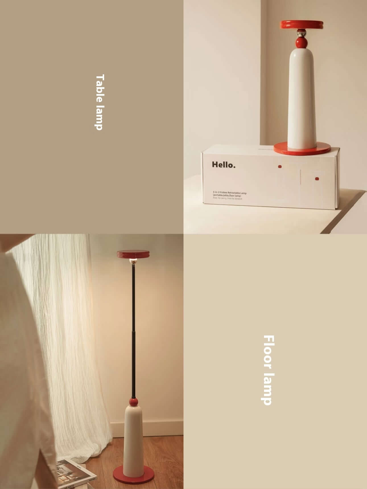 2-in-1 Stretchable Art Lamp – Floor & Table Lamp with 3 Light Modes