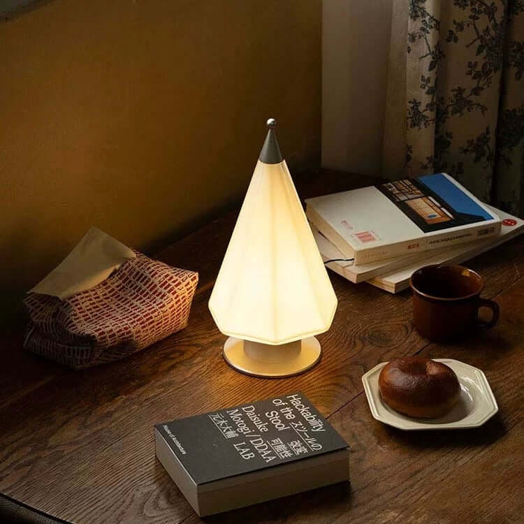 Handcrafted Cedar Lamp – Touch LED, Rechargeable, Fairy-Tale Glow