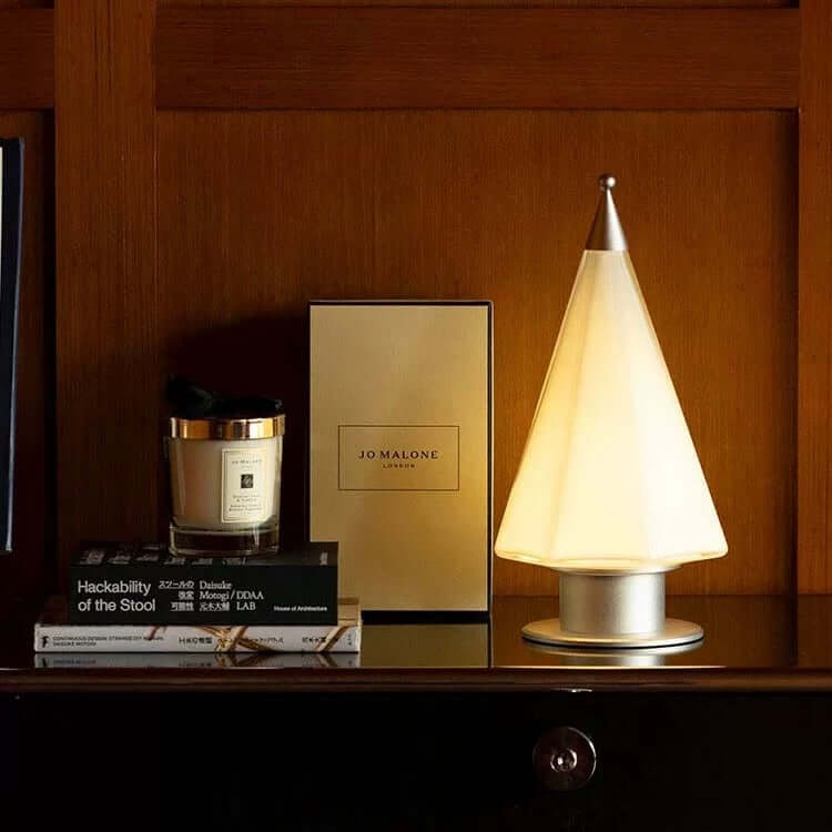 Handcrafted Cedar Lamp – Touch LED, Rechargeable, Fairy-Tale Glow