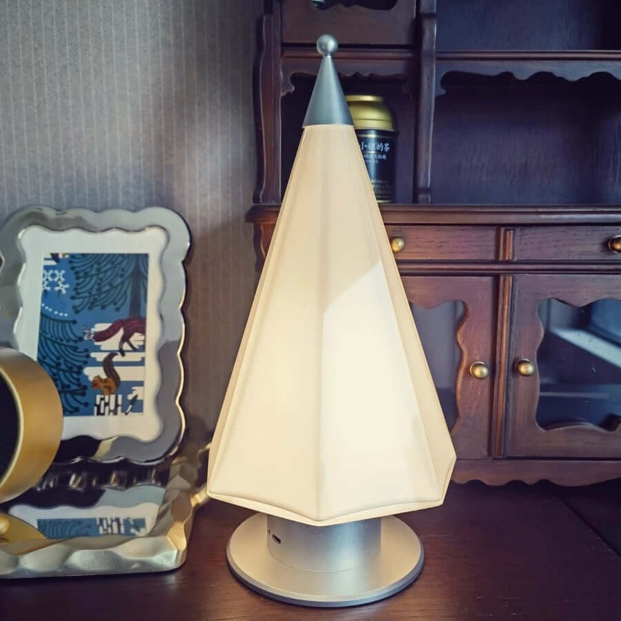 Handcrafted Cedar Lamp – Touch LED, Rechargeable, Fairy-Tale Glow