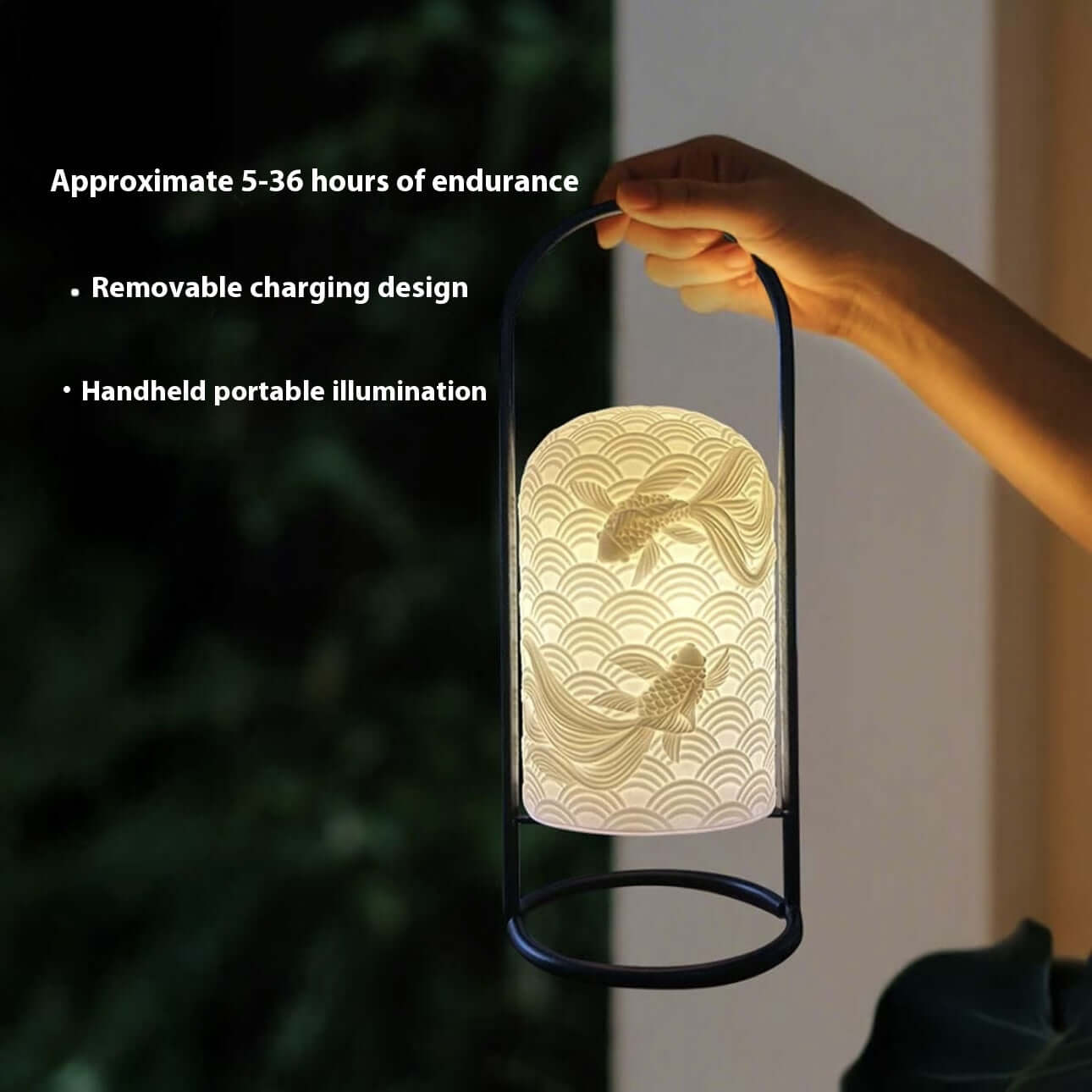 Ceramic Goldfish Lamp – Rechargeable Touch LED Table Lamp