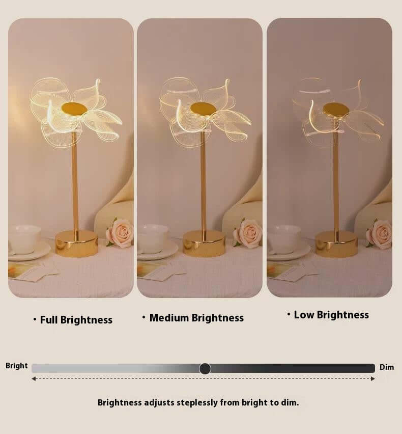 Nordic Clover Table Lamp – Rechargeable LED with Touch Dimming