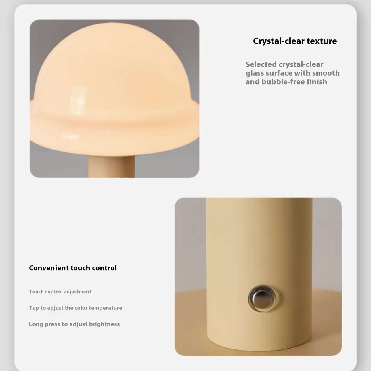 Candy Table Lamp – Touch LED, 3 Colors, Rechargeable